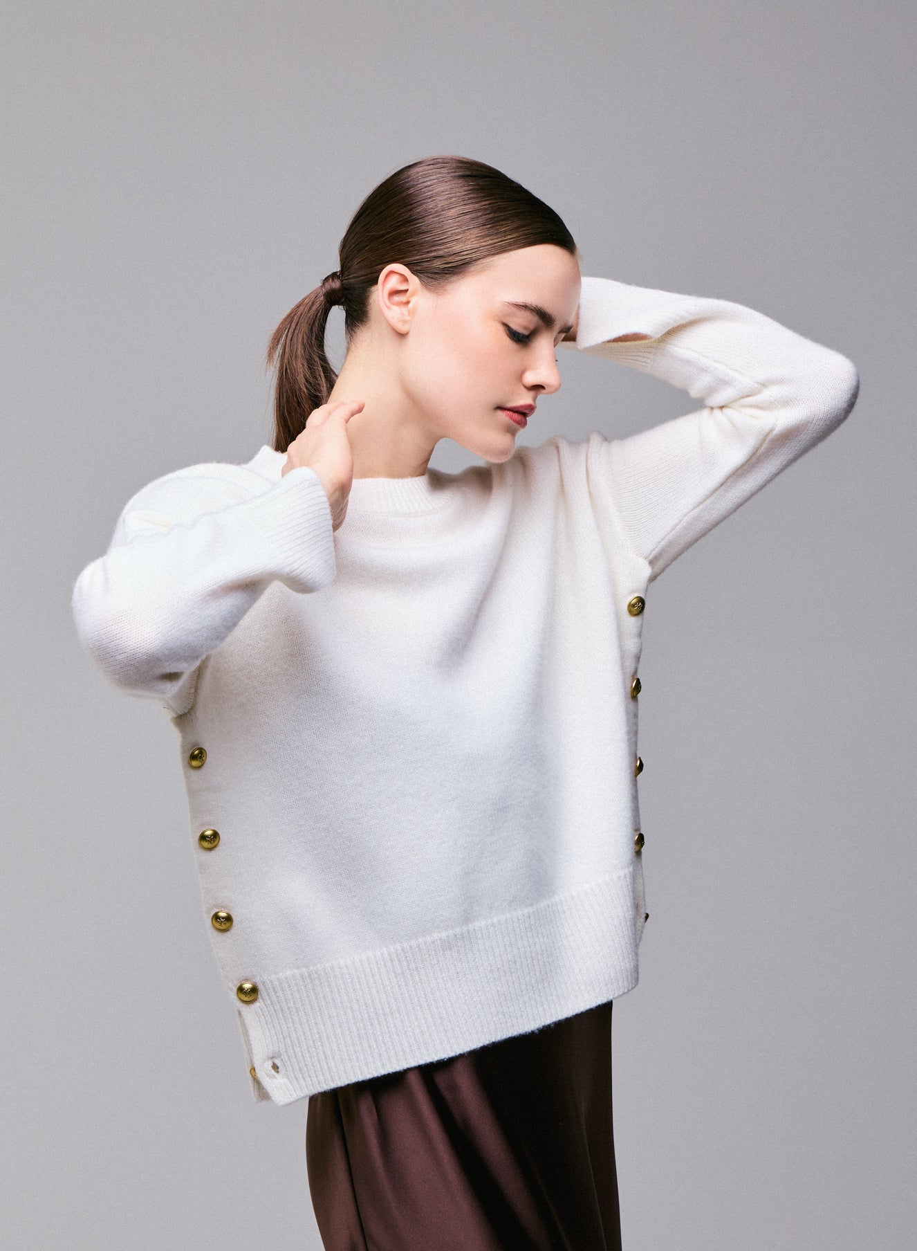 Pull Femme Décontracté à Col Rond - Manches Longues En Flanelle, Taille Grande 36 à 48, Pour Automne Et Hiver