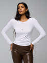 Body Femme Col Montant Manches Longues - Combinaison Ajustée élastique, Pull D'automne, Haut Slim - 9