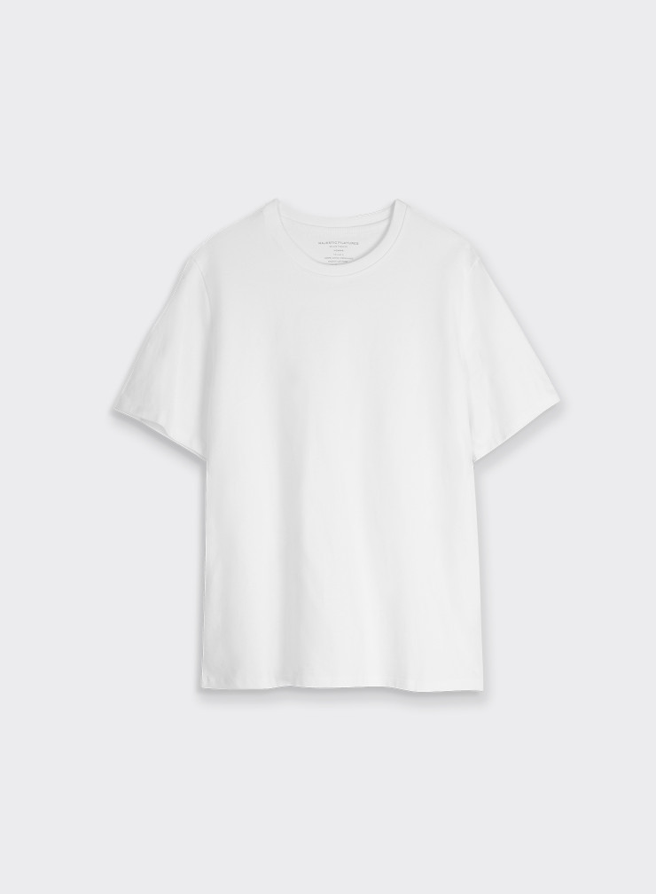Grey Organic Cotton Round Neck T-Shirt MEN|Majestic Filatures