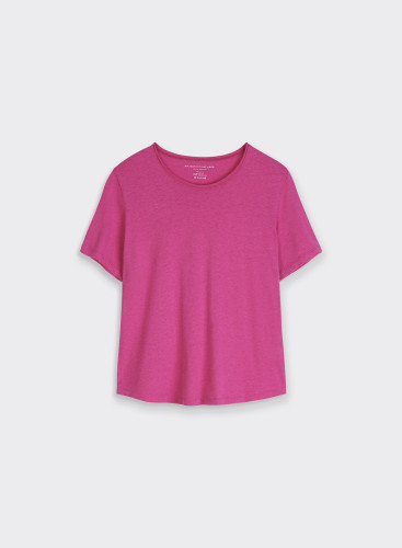 Rundhalsausschnitt T-Shirt mit kurzen Ärmeln aus Baumwolle / Kaschmir