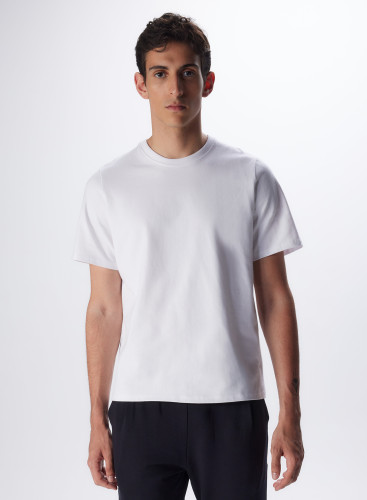 T-Shirt mit rundem Halsausschnitt und kurzen Ärmeln aus organischer Baumwolle