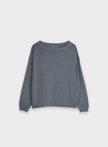 Viscose / Elastane Boatneck Fleece Sweatshirt