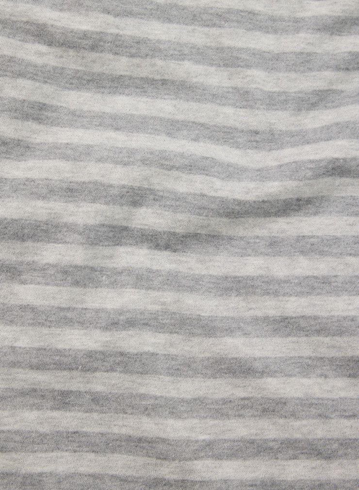 Camiseta de rayas cuello barco de manga larga de Algodón / Cachemira