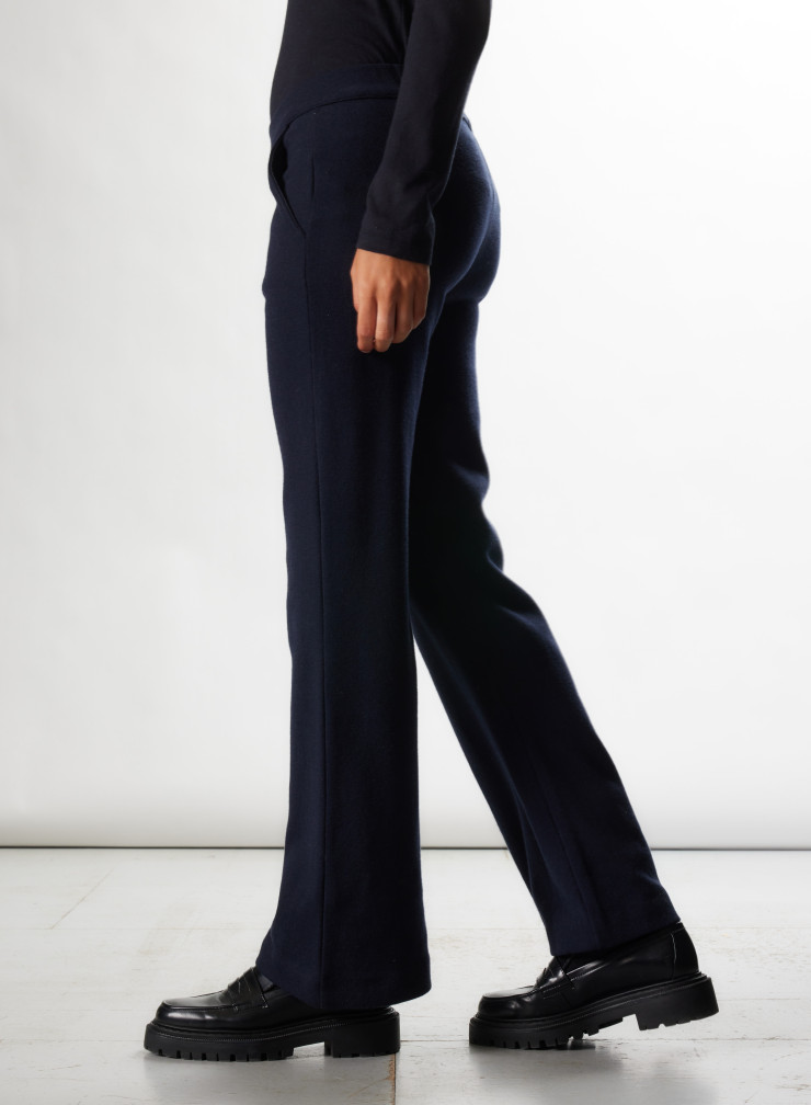 Pantalon droit en Laine Merinos / Coton