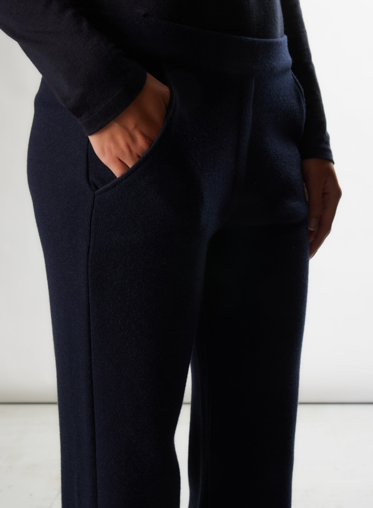 Pantalon droit en Laine Merinos / Coton