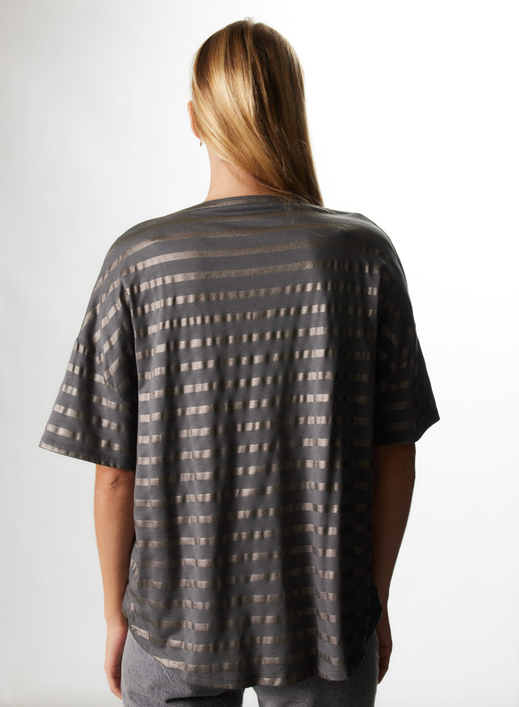 Lyocell / Baumwolle Rundhalsausschnitt T-Shirt mit kurzen Ärmeln