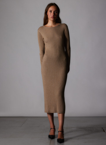 Pulloverkleid aus organischer Baumwolle / Viskose metallisiert