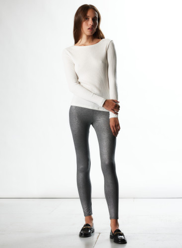 Cotton / Modal / Cashmere Long Sleeve Ribbed T-shirt