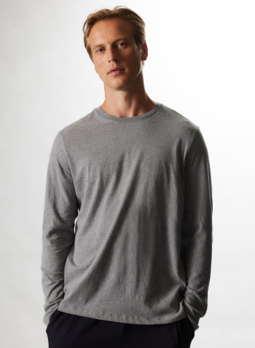 T-Shirt Rundhalsausschnitt Lange Ärmel in Deluxe Baumwolle