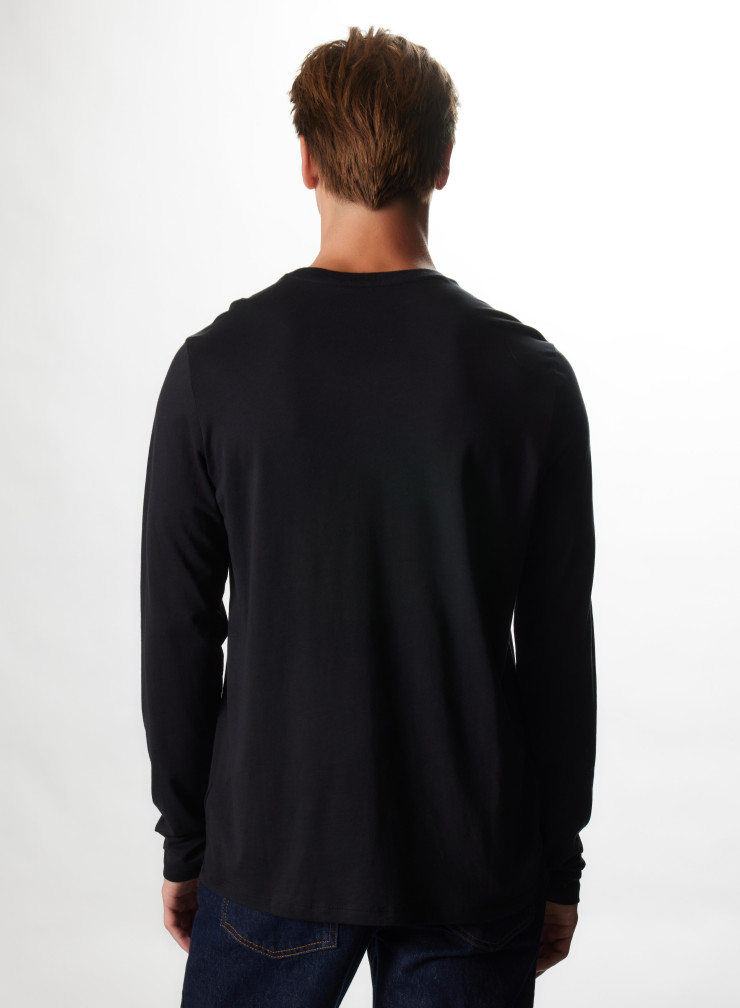 T-Shirt Rundhalsausschnitt Lange Ärmel aus Lyocell / Organische Baumwolle
