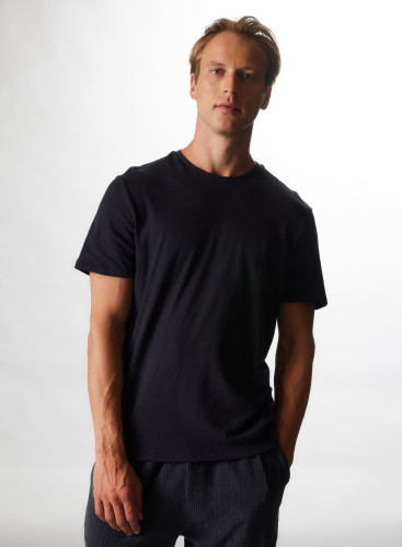 Cotton / Cashmere Short Sleeve Round Neck T-Shirt