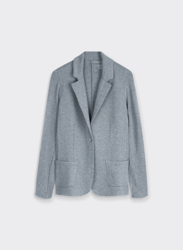 1-Knopf-Jacke mit 2 Taschen aus Viskose / Elastan