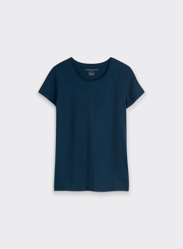 T-Shirt mit rundem Kragen und kurzen Ärmeln aus organischer Baumwolle