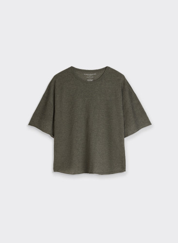 Round neck short sleeved t-shirt in Cashmere