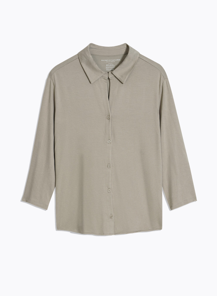 Viscose / Elastane 3/4 Sleeve Shirt
