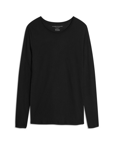 Cotton / Cashmere Long Sleeve Round Neck T-Shirt