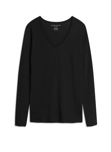 Cotton / Cashmere V-Neck Long Sleeve T-Shirt