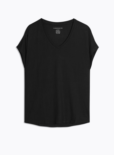 Camiseta cuello V oversize de Viscosa / Elastano
