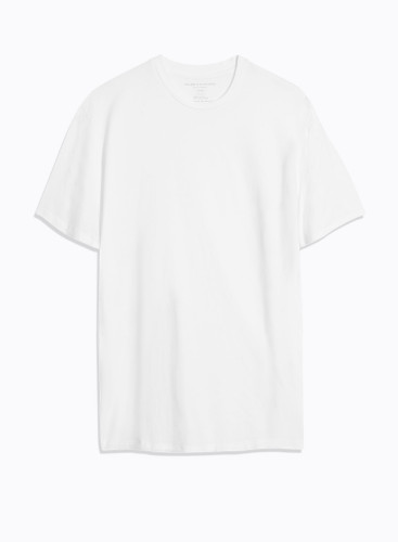 T-Shirt mit Rundhalsausschnitt und kurzen Ärmeln aus Baumwolle / Elasthan