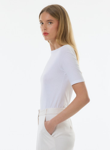 Boat neck 3/4 sleeves t-shirt in Organic Cotton