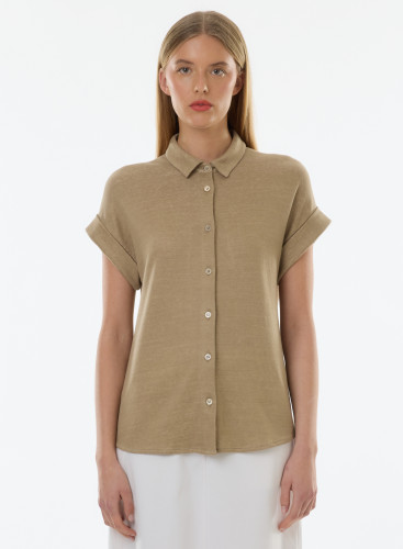 Camisa de manga corta de Lino / Algodón orgánico