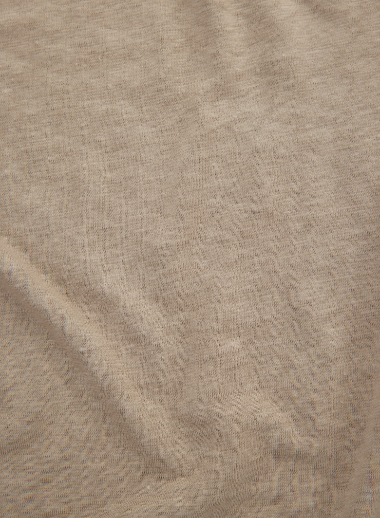 T-Shirt mit Rundhalsausschnitt und langen Ärmeln aus Leinen / Elasthan