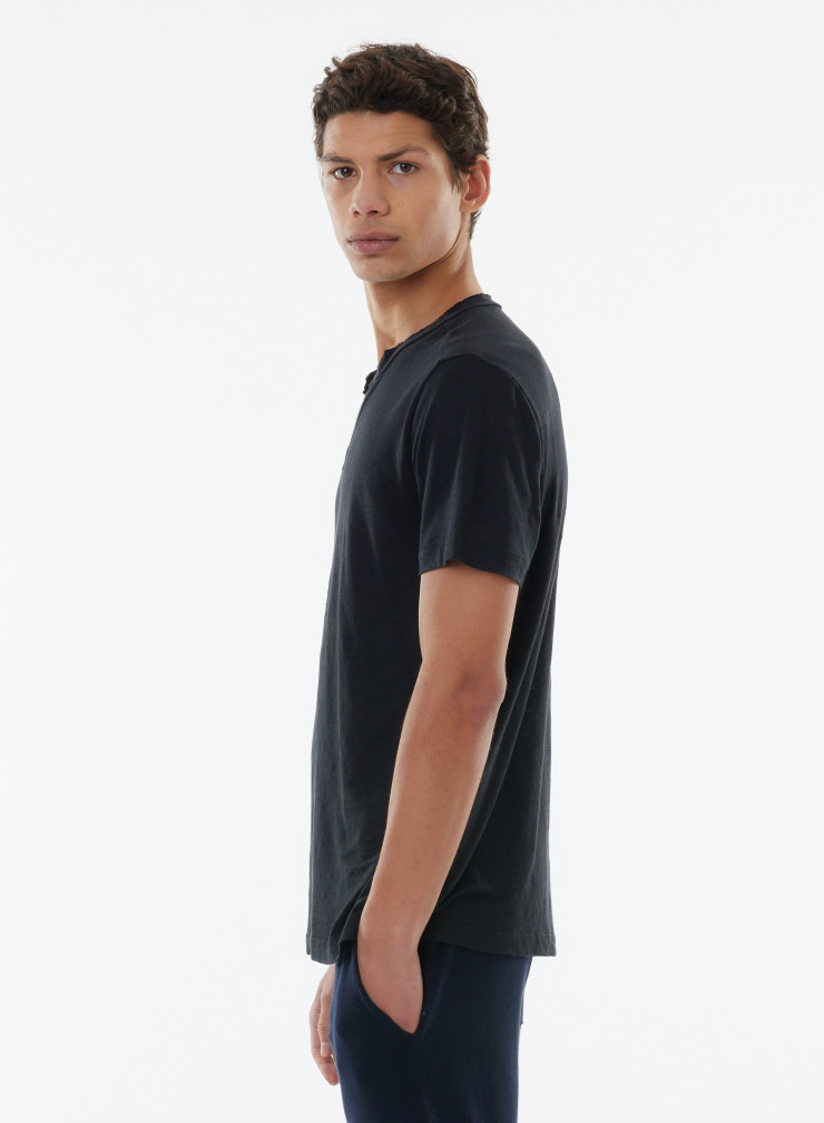 Tunisian short sleeves t-shirt in Linen / Elastane
