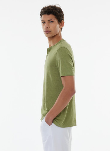 Tunisian short sleeves t-shirt in Linen / Elastane