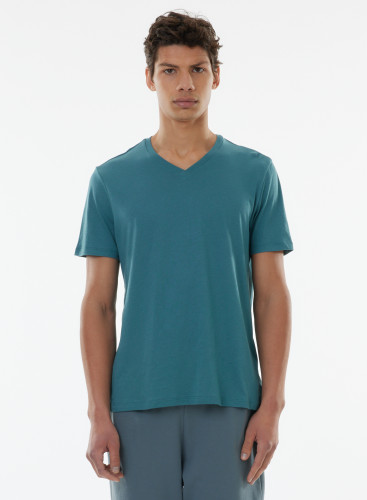 V-neck short sleeves t-shirt in Organic Cotton