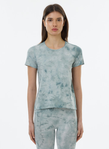 T-Shirt mit Rundhalsausschnitt und kurzen Ärmeln aus Bio-Baumwolle / Elasthan