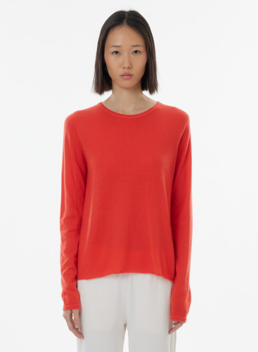 Round Neck Long Sleeve t-shirt in Cashmere