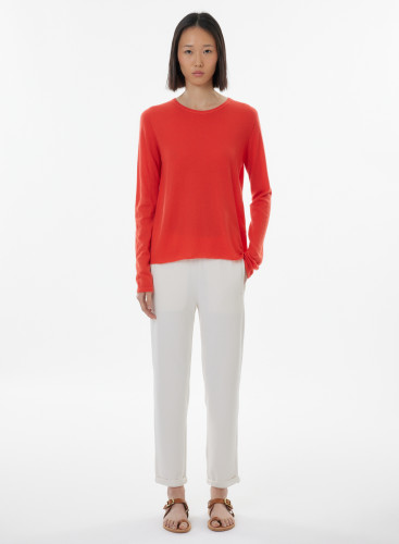 Round Neck Long Sleeve t-shirt in Cashmere