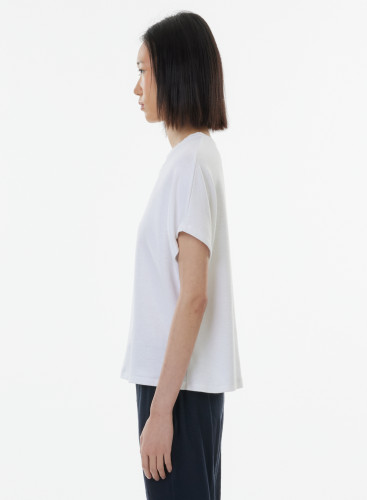 T-Shirt mit Rundhalsausschnitt und kurzen Ärmeln aus Leinen / Bio-Baumwolle