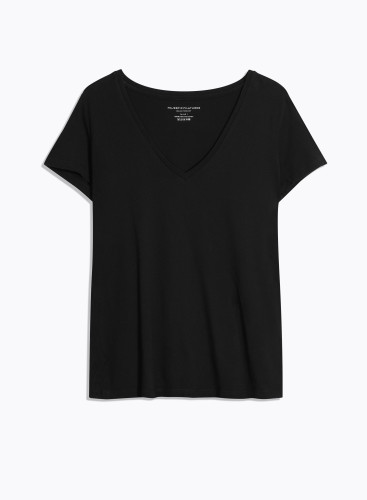 Julia T-Shirt V-Ausschnitt  kurze Ärmel aus Deluxe-Baumwolle