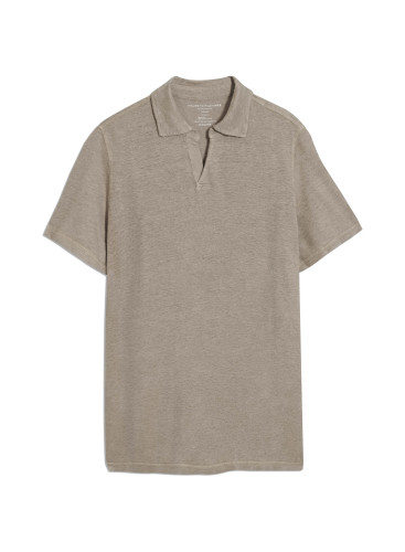 Short sleeves polo in Linen / Elastane