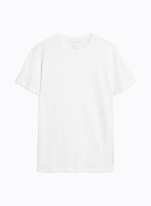 T-Shirt mit Rundhalsausschnitt und kurzen Ärmeln aus Leinen / Elasthan