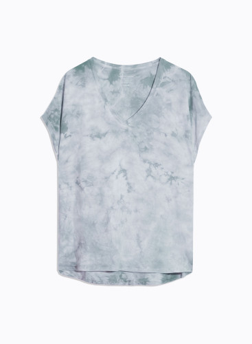 V-neck short sleeves t-shirt in Organic Cotton / Elastane