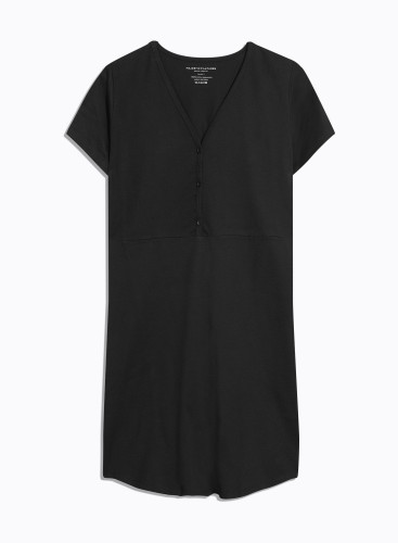 V-neck short sleeves dress in Organic Cotton