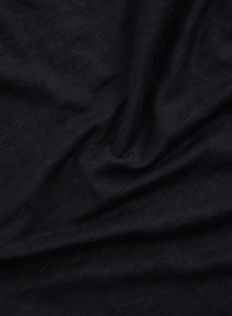 Camiseta cuello V de manga corta de Lino / Elastano