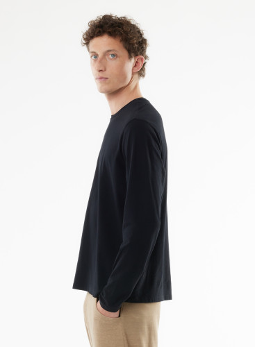 Henry Cotton / Elastane long sleeve round neck T-shirt