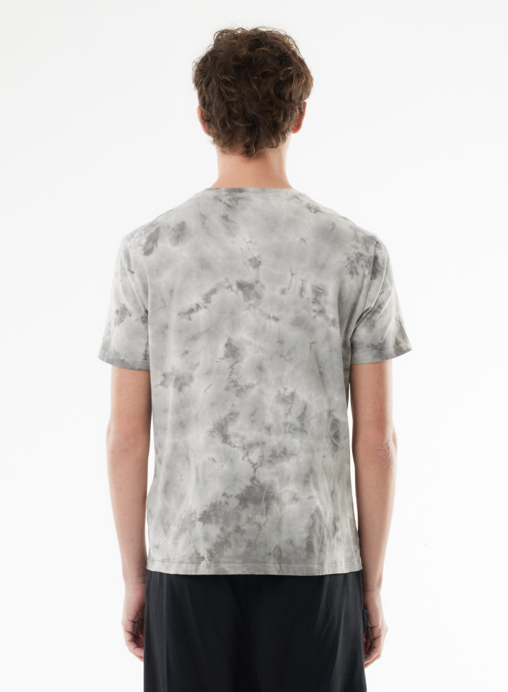 Camiseta de manga corta cuello redondo de Algodón orgánico/Elastano