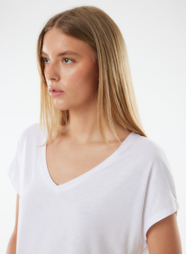 V-neck short sleeves t-shirt in Lyocell / Organic Cotton