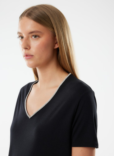 V-neck short sleeves t-shirt in Lyocell / Organic Cotton