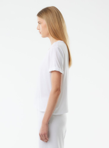 Camiseta de cuello redondo manga corta en Algodón orgánico