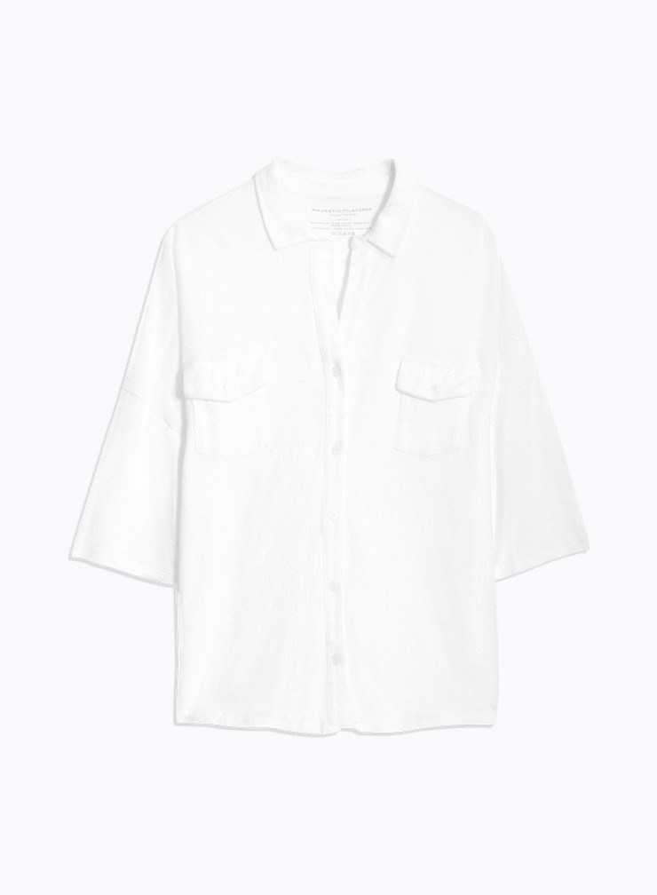Elbow sleeves shirt in Organic Cotton / Modal