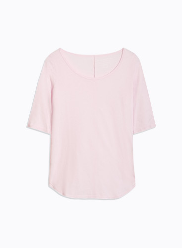 Round neck elbow sleeves t-shirt in Organic Cotton