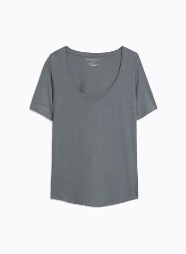 U-neck short sleeves t-shirt in Lyocell / Organic Cotton