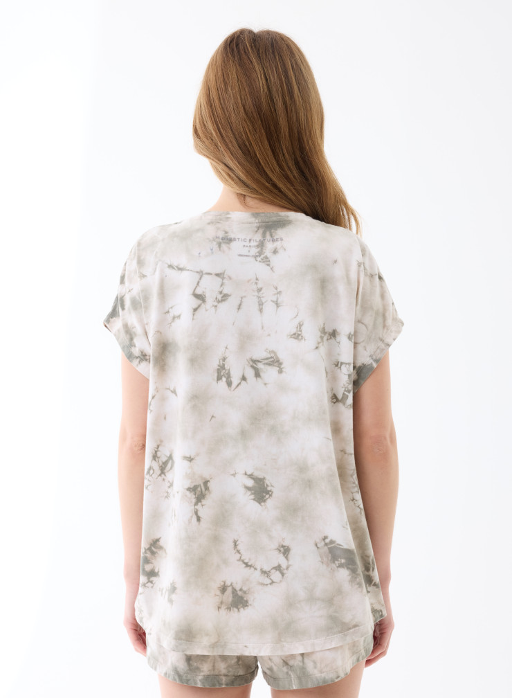 KurzÃ¤rmeliges T-Shirt mit V-Ausschnitt aus Organischer Baumwolle / Elasthan