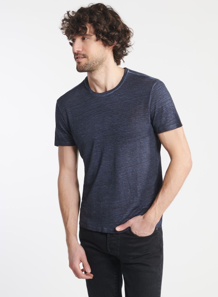 Homme - T-shirt col rond teinture artisanale