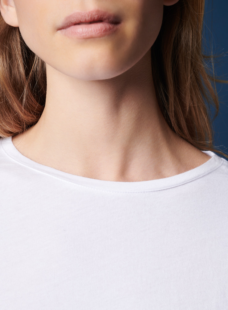 Long sleeve boat neck T-shirt